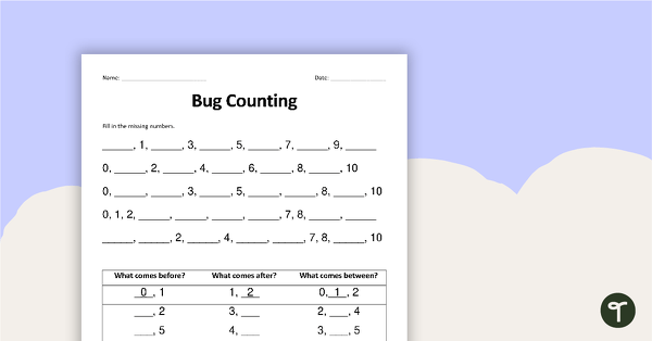 Go to 1-10 Bug Counting Worksheet teaching resource