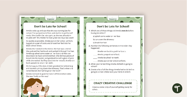 Go to Comprehension Task Cards - Understand Sequence teaching resource