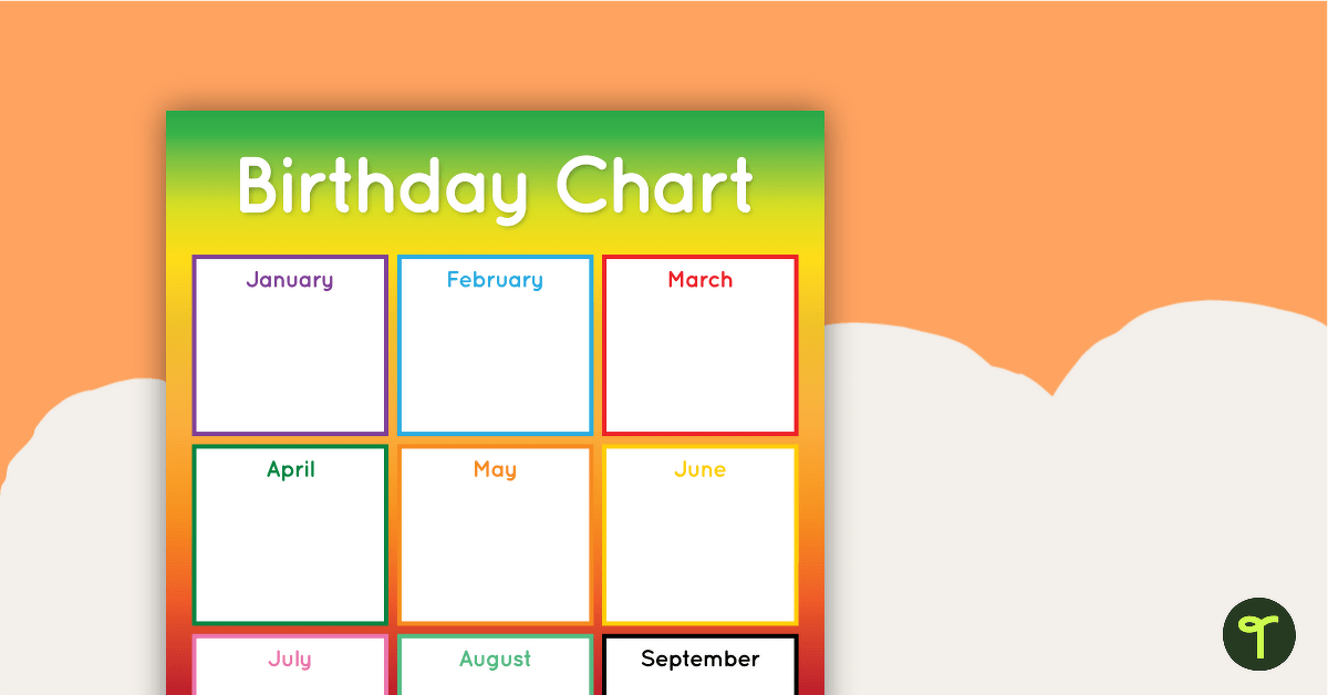 Rainbow - Happy Birthday Chart teaching-resource