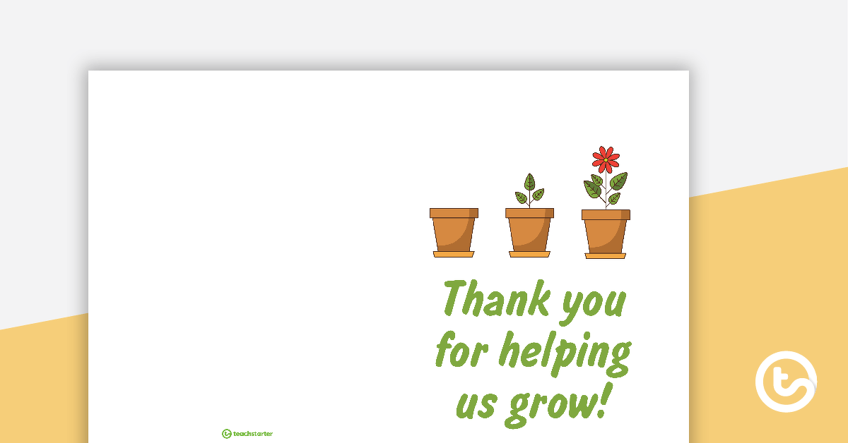 Thank You Cards - Thank You For Helping Us Grow teaching-resource