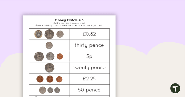 Go to Money Match-Up Activity (British Currency) teaching resource