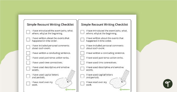 Go to Personal Narrative Checklist Pack teaching resource