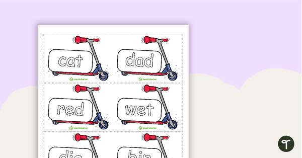 Go to Phonics Flashcards and Progress Tracker - Scooter Theme teaching resource