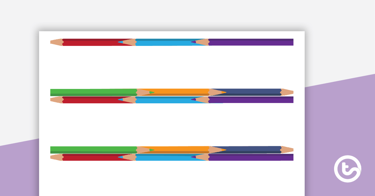 Pencils - Tray Labels teaching-resource