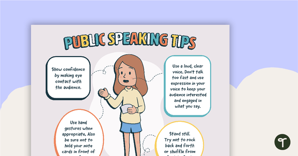 Go to Public Speaking Tips - Poster teaching resource