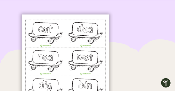 Go to Phonics Flashcards and Progress Tracker - Skateboard Theme teaching resource