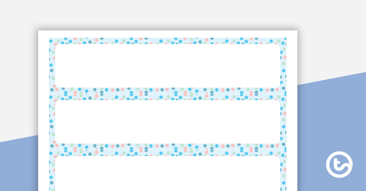 Pastel Dots - Tray Labels teaching-resource