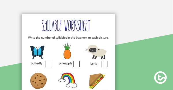 Go to Count the Syllables - Worksheets teaching resource