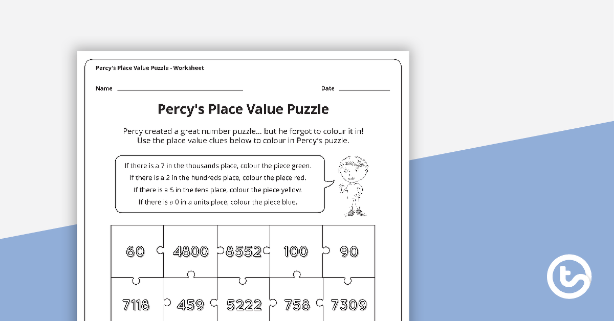 Percy's Place Value Puzzle teaching-resource