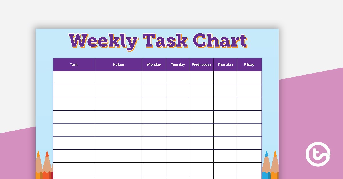 Pencils - Weekly Task Chart teaching-resource