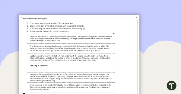 Go to Narrative Structure Sorting Task teaching resource