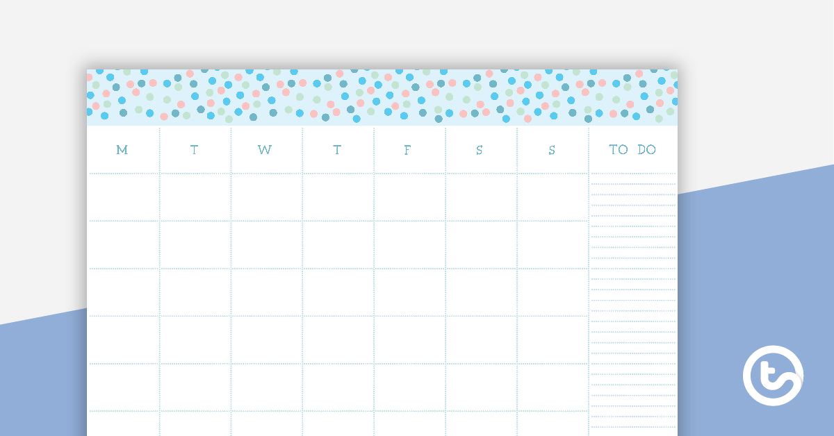 Pastel Dots - Monthly Overview teaching-resource