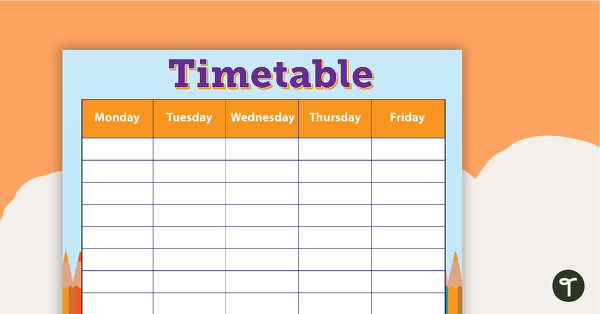 Go to Pencils - Weekly Timetable teaching resource