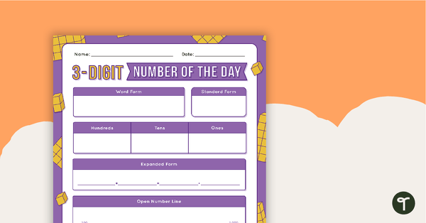 Go to 3-Digit Number of the Day Worksheet teaching resource