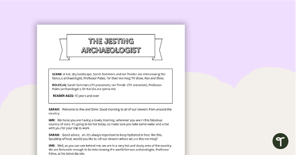 Go to Readers' Theater Script - Jesting Archaeologist teaching resource