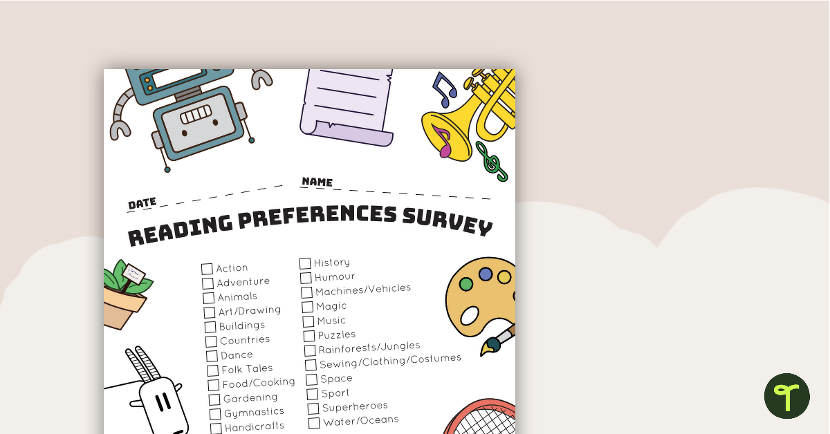 Reading Preferences Survey teaching-resource