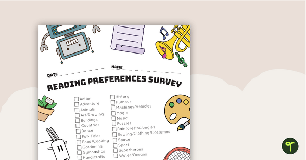 Go to Reading Preferences Survey teaching resource