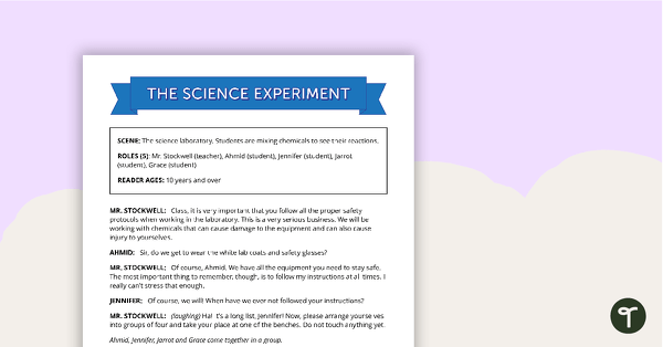 Go to Readers' Theater Script - Science Experiment teaching resource