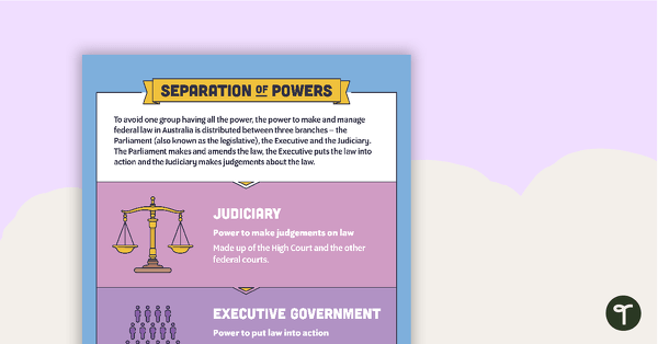 Go to Separation of Powers Infographic Poster teaching resource