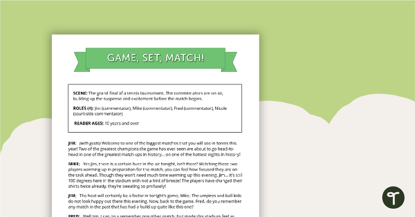 Go to Readers' Theater Script - Game, Set, Match! teaching resource