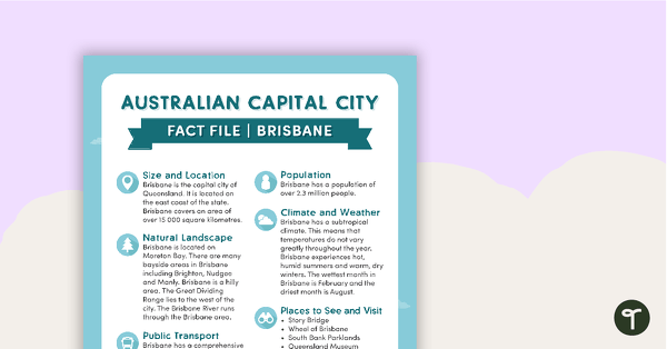 Go to Natural and Human Features of Australia - Brisbane Fact File teaching resource