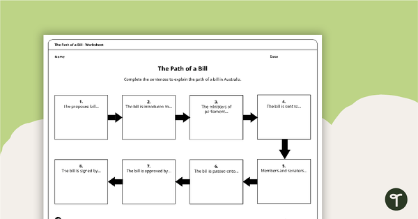 Go to The Path of a Bill - Worksheet teaching resource