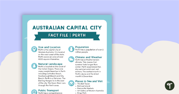 Go to Natural and Human Features of Australia - Perth Fact File teaching resource