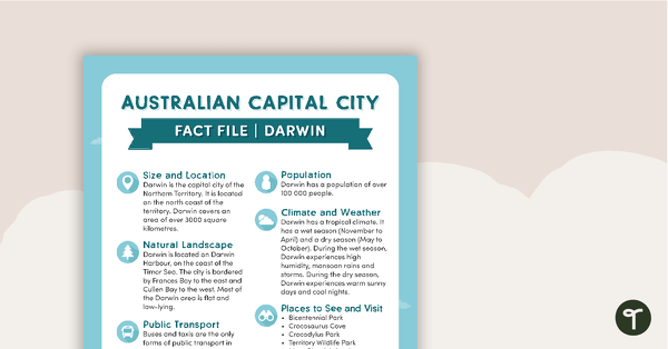 Go to Natural and Human Features of Australia - Darwin Fact File teaching resource