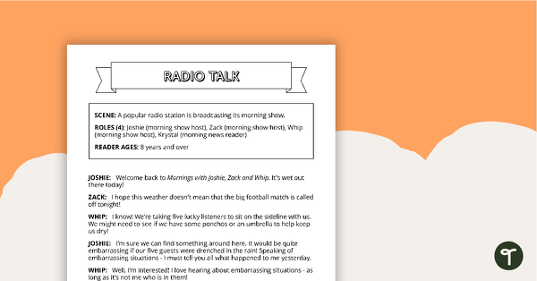 Go to Readers' Theater Script - Radio Talk teaching resource