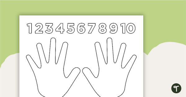 Go to Free Counting From 1 to 10 Activity — Hands And Numbers Template teaching resource