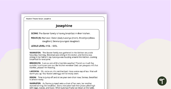 Go to Readers' Theater Script - Josephine teaching resource