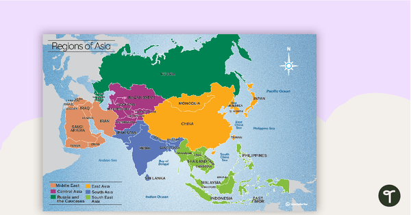 Go to Map of the Regions of Asia teaching resource