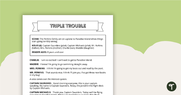 Go to Readers' Theater Script - Triple Trouble teaching resource