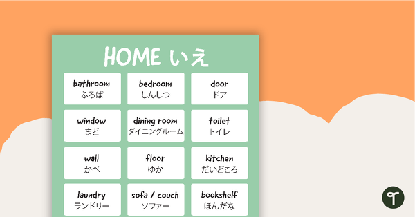 Go to Hiragana Home Poster teaching resource