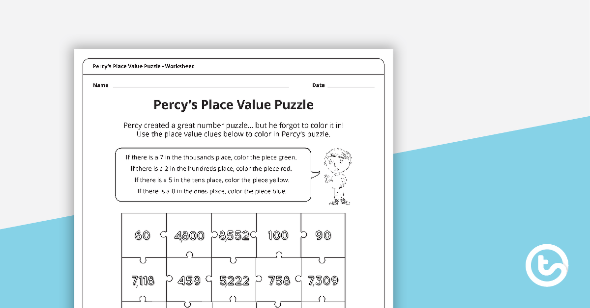 Percy's Place Value Puzzle teaching-resource