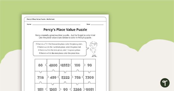 Go to Percy's Place Value Puzzle teaching resource