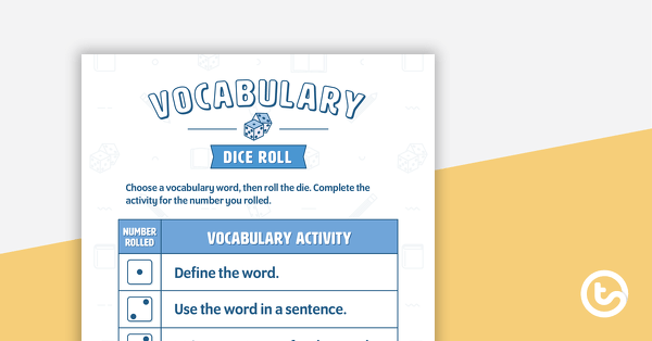 Go to Dice Roll - Content Vocabulary Activity teaching resource