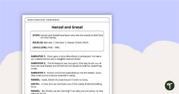 Go to Readers' Theater Script - Hansel and Gretel teaching resource