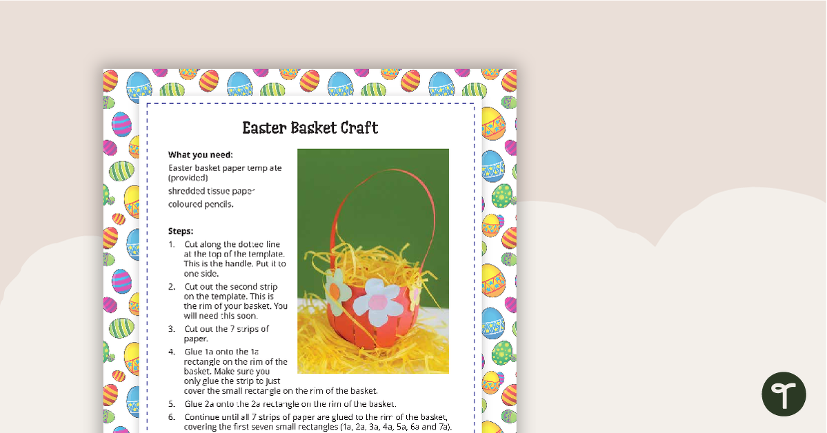 Printable Easter Basket Craft Activity teaching-resource