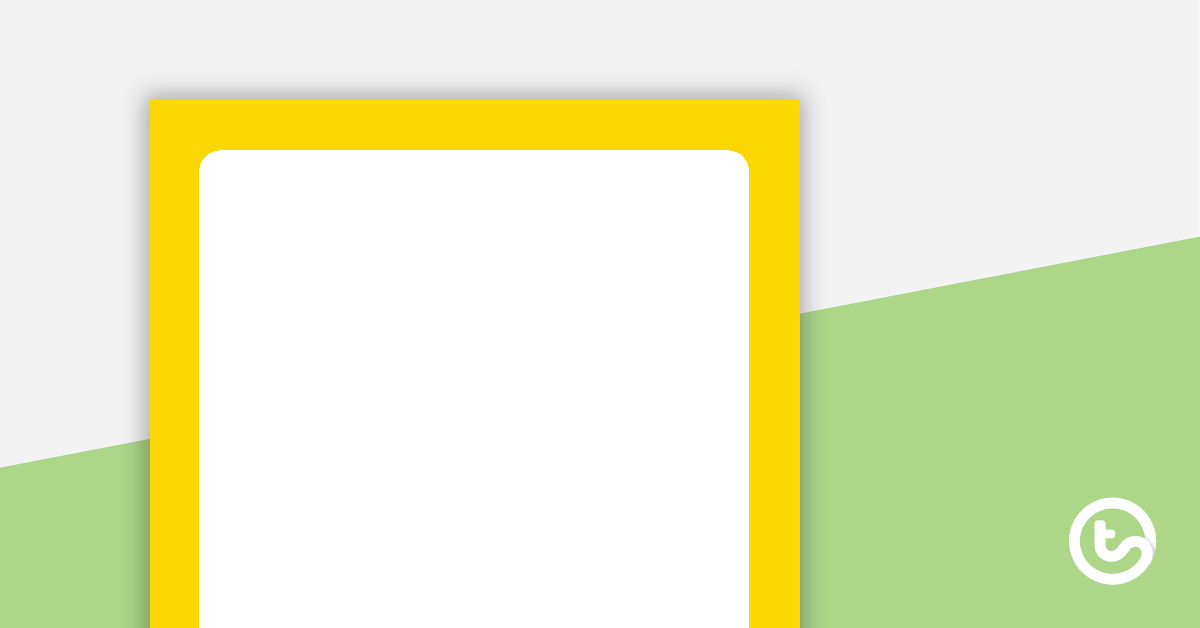 Plain Yellow - Portrait Page Border teaching-resource