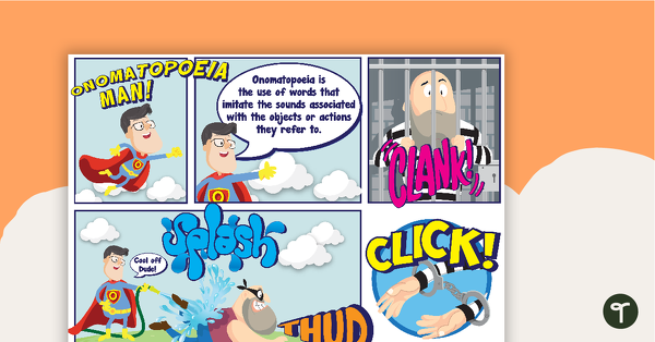 Go to Onomatopoeia Man Poster teaching resource