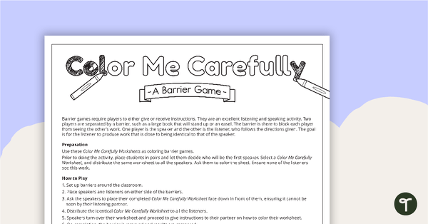 Go to Color Me Carefully Game teaching resource