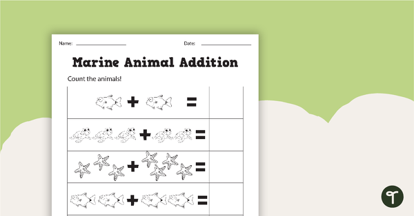 Go to Marine Animal Addition Worksheet teaching resource