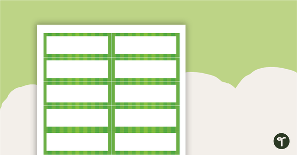 Go to Desk Name Tags - Green Stripes teaching resource