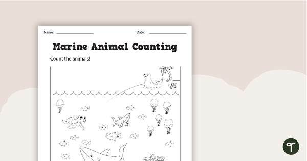 Go to Marine Animal Counting Worksheet (0–9) teaching resource