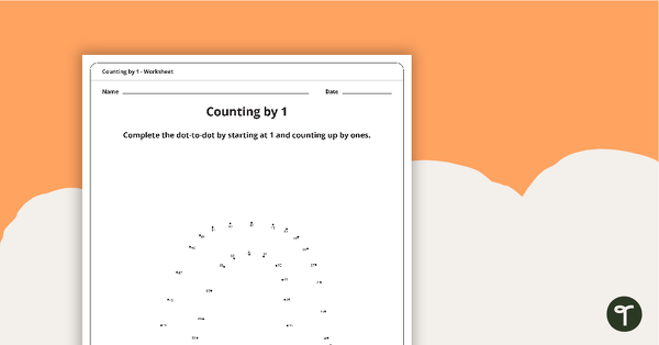 Go to Dot-to-Dot Drawing - Counting by 1 - Caterpillar teaching resource