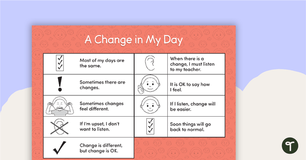 Go to Coping With Change - Social Story Mini Book teaching resource