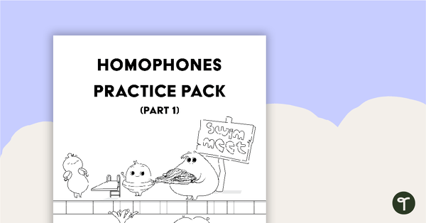 Go to Homophones Practice Workbook 1 teaching resource