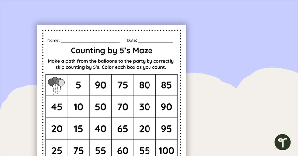 Go to Counting by 5's Maze teaching resource