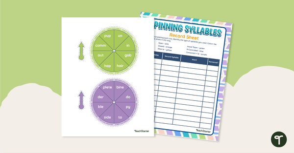 Go to Spinning Syllables Game teaching resource